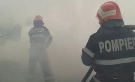 UPDATE Incendiu la Bălțata O construcție arde ca o torță VIDEO