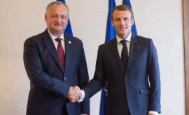 Igor Dodon ia transmis un mesaj de felicitare lui Emmanuel Macron