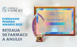 Global Pharmaceutical Leaders Club a desemnat Farmacia Familiei Rețeaua de farmacii a anului 2023