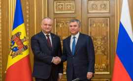 Igor Dodon a transmis un mesaj de felicitare Președintelui Dumei de Stat a FR