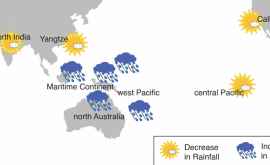 Creșterea temperaturii apei în Oceanul Pacific și în Oceanul Indian a schimbat natura precipitațiilor pe plan mondial