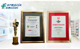 Farmacia Familiei a primit Diploma de Excelență TOP BRANDURI 2019 și trofeul NOTORIUM AWARDS 2019